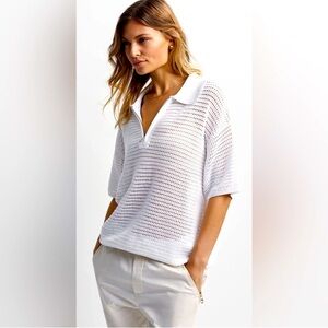 Pristine Varley Clayton Polo quarter zip White Size Small